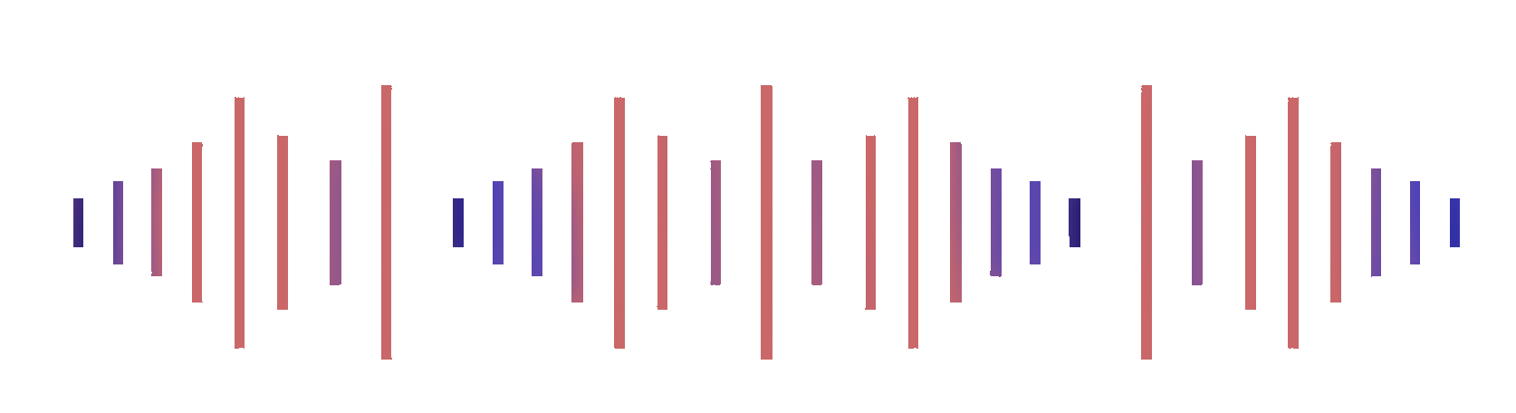 A minimal audio wave form in pink and blue.
